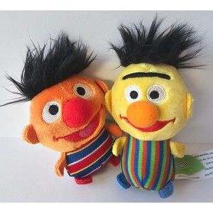 Mini Bert & Ernie Plush Gund Best Friends 2019 Sesame Street Embroidered Eyes